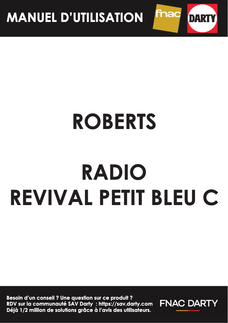 Page n°1 - Manuel utilisateur Roberts Revival Petite Bleu C