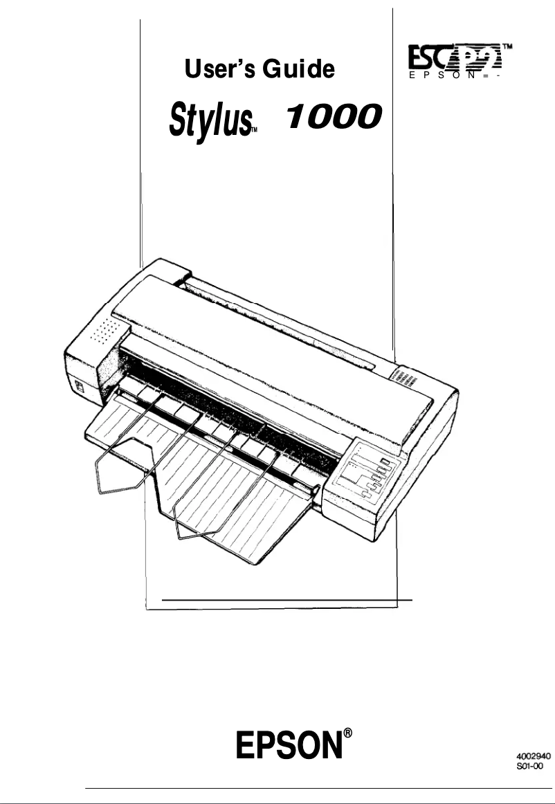 Imagen de la primera página del manual del dispositivo Stylus 1000