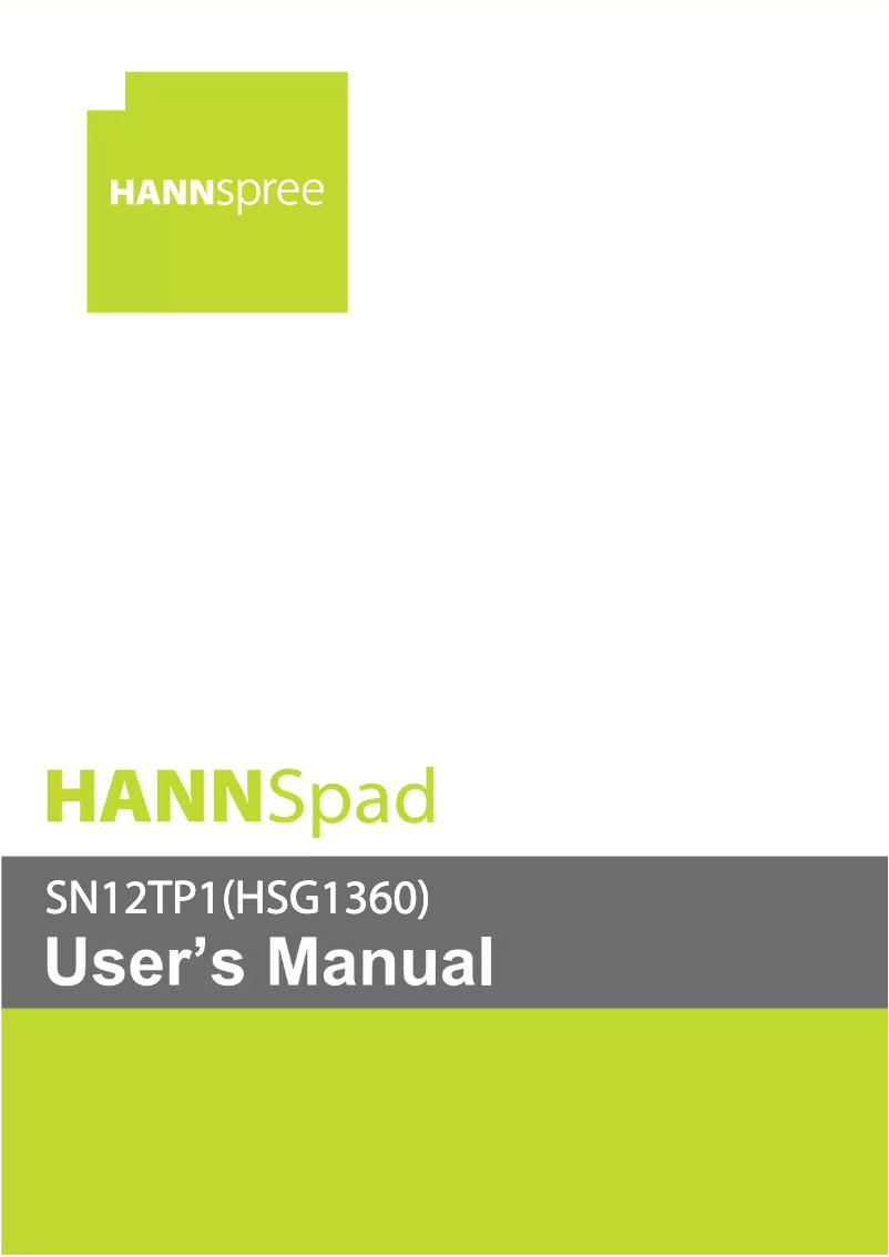 Page 1 de la notice Manuel utilisateur Hannspree HANNSpad SN12TP1