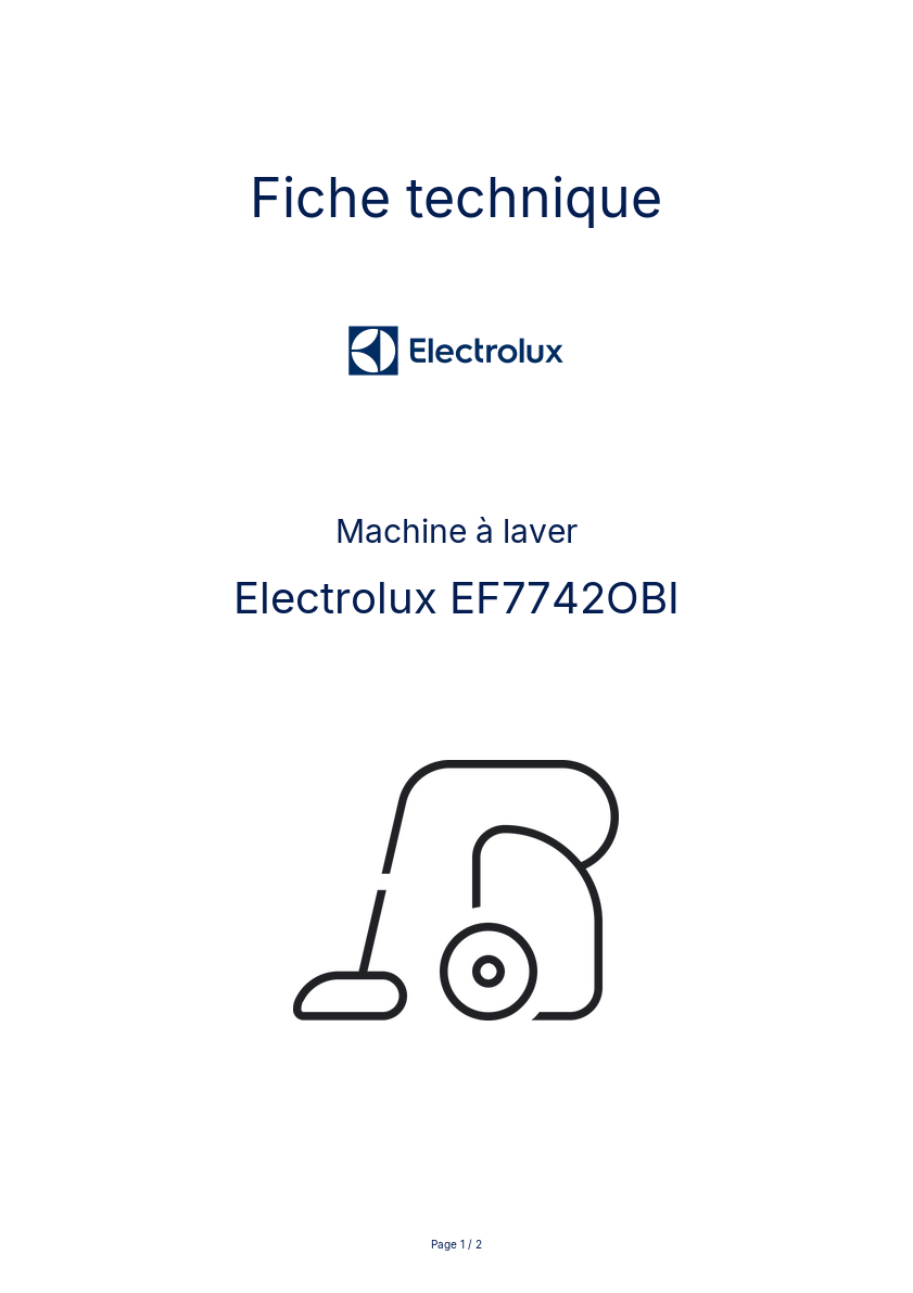 Image de la première page du manuel de l'appareil EF7742OBI