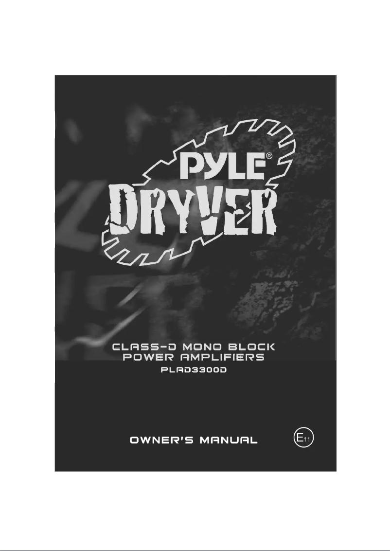 Page n°1 - Manuel utilisateur Pyle PLAD3300D
