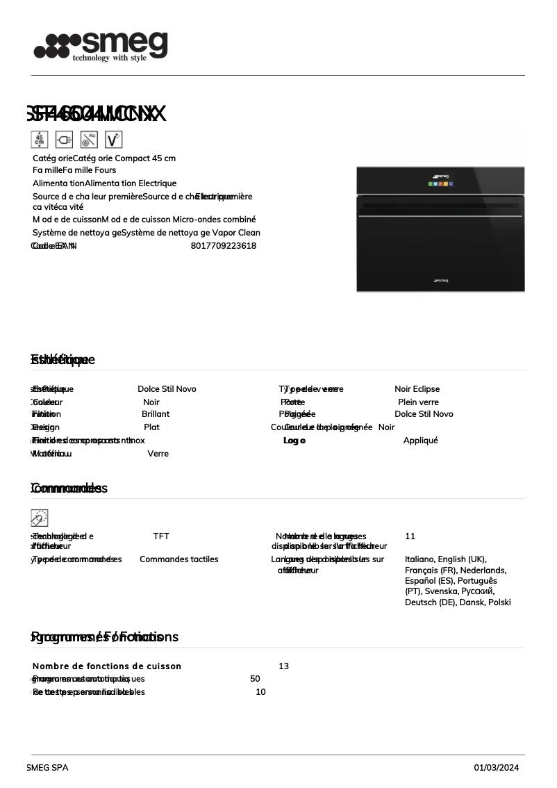 Image de la première page du manuel de l'appareil SF4604MCNX