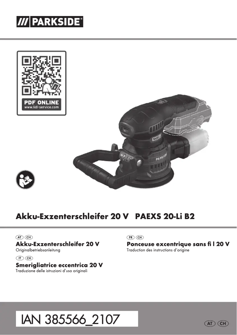 Imagen de la primera página del manual del dispositivo PAEXS 20-Li B2