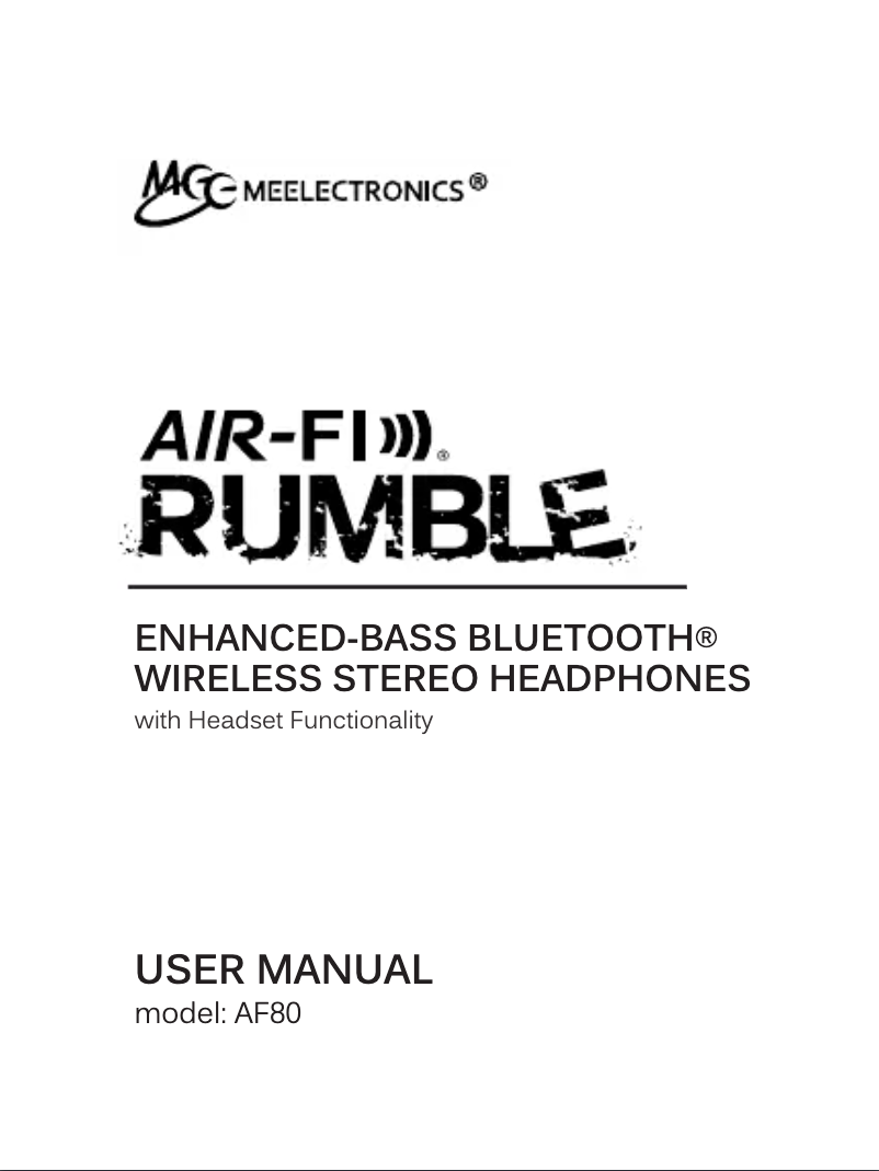 Page n°1 - Manuel utilisateur MEE audio Rumble AF80
