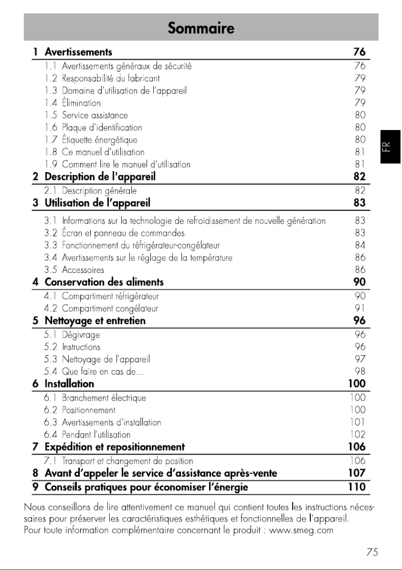 Image de la première page du manuel de l'appareil FAB38RBL5