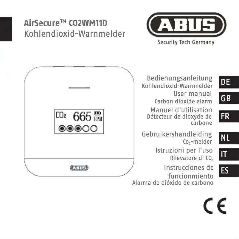 Página 1 del manual Manual de usuario Abus AirSecure CO2WM110
