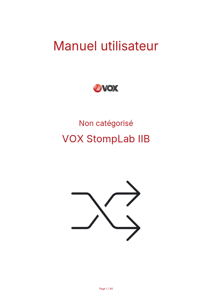 Image de la première page du manuel de l'appareil StompLab IIB