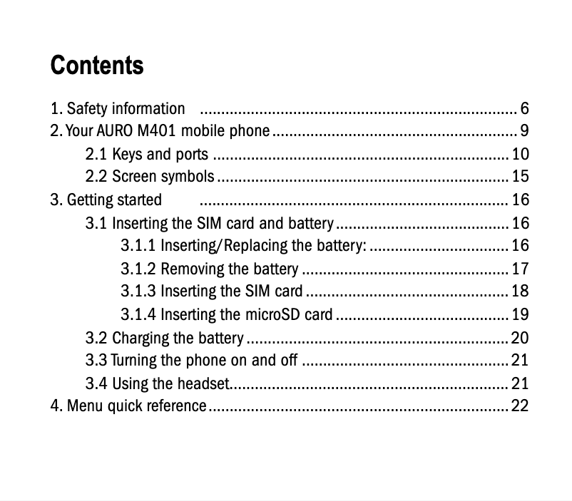 Page 1 de la notice Manuel utilisateur Auro M401