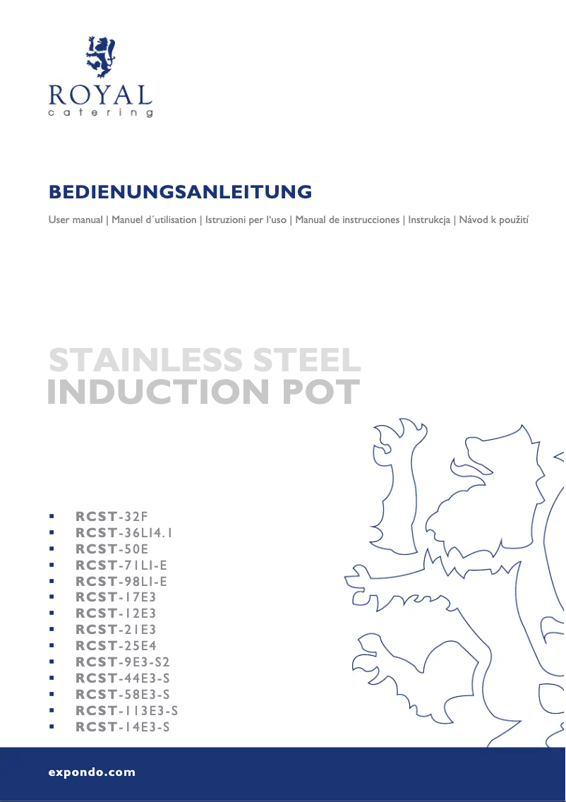 Page 1 of the manual User Manual Royal Catering RCST-9E3-S2