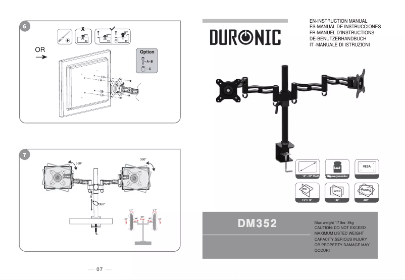 Page 1 de la notice Manuel utilisateur Duronic DM352