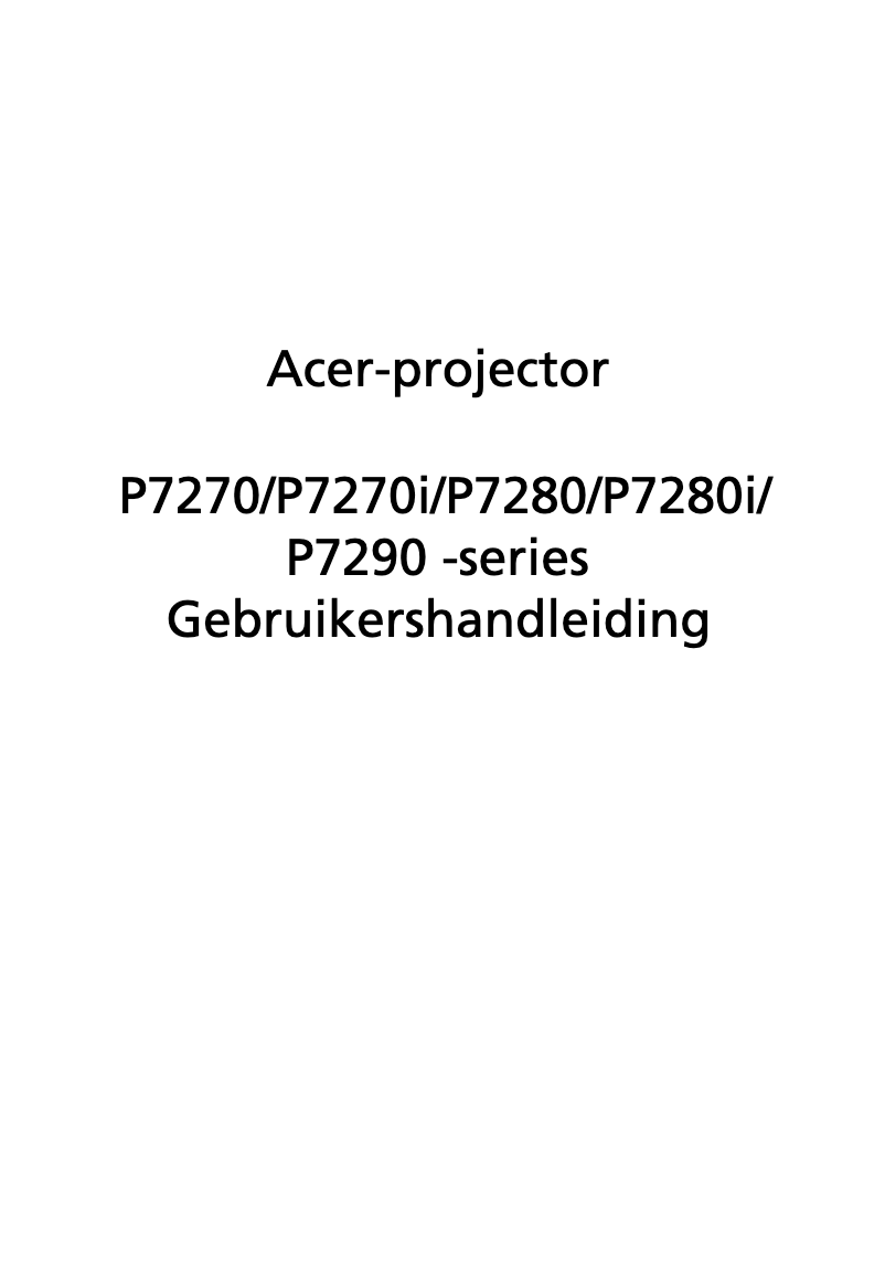 Page n°1 - Manuel utilisateur Acer P7280i