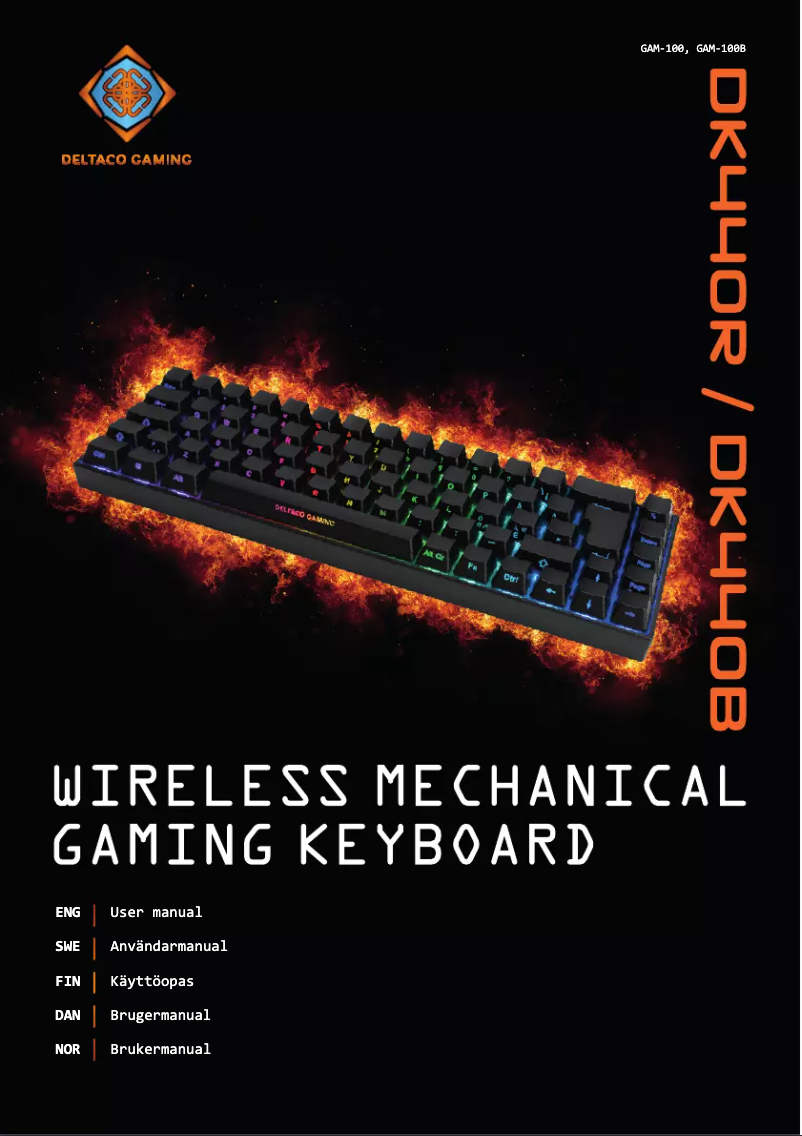 Page 1 de la notice Manuel utilisateur Deltaco Gaming DK440R