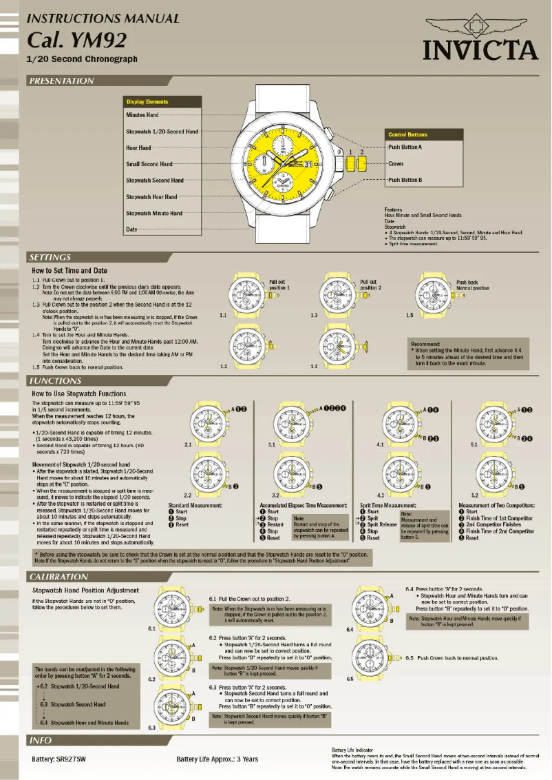 Page n°1 - Manuel utilisateur Invicta Force 90067