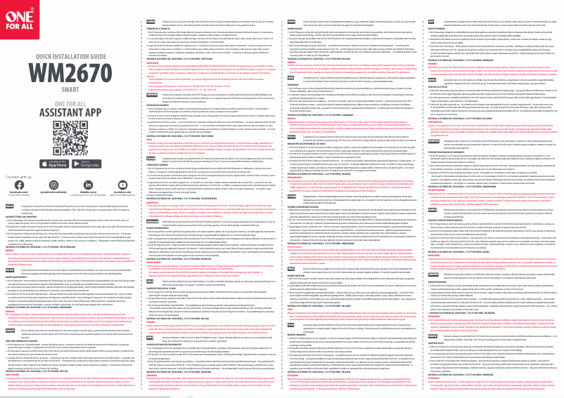 Page 1 de la notice Manuel utilisateur One for all WM2670