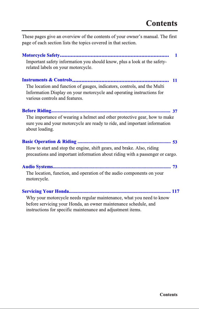 Page 1 de la notice Manuel utilisateur Honda Gold Wing F6B GL1800 (2015)
