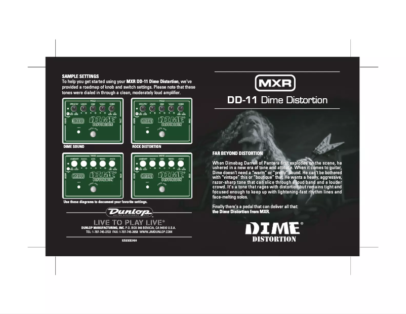 Image de la première page du manuel de l'appareil Dime Distortion DD-11