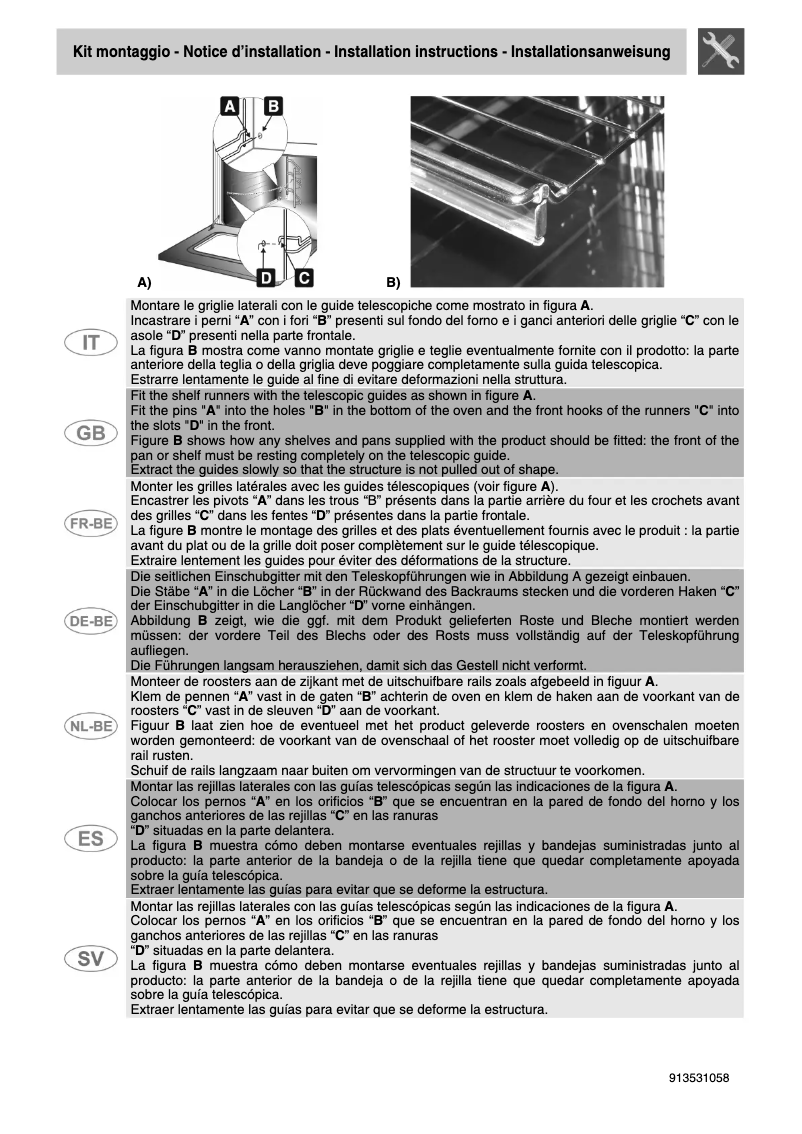 Page 1 de la notice Manuel utilisateur Smeg GTA-6