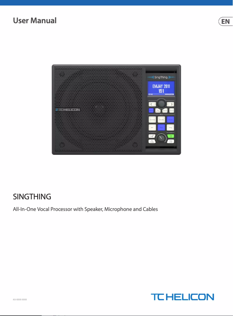 Página 1 del manual Manual de usuario TC Helicon Singthing.