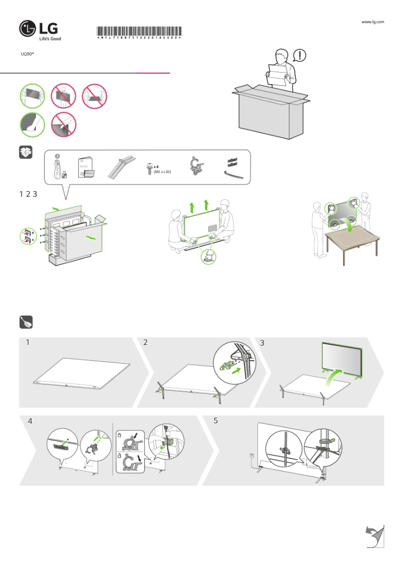 Page 1 de la notice Manuel utilisateur LG 86UQ9000PSD