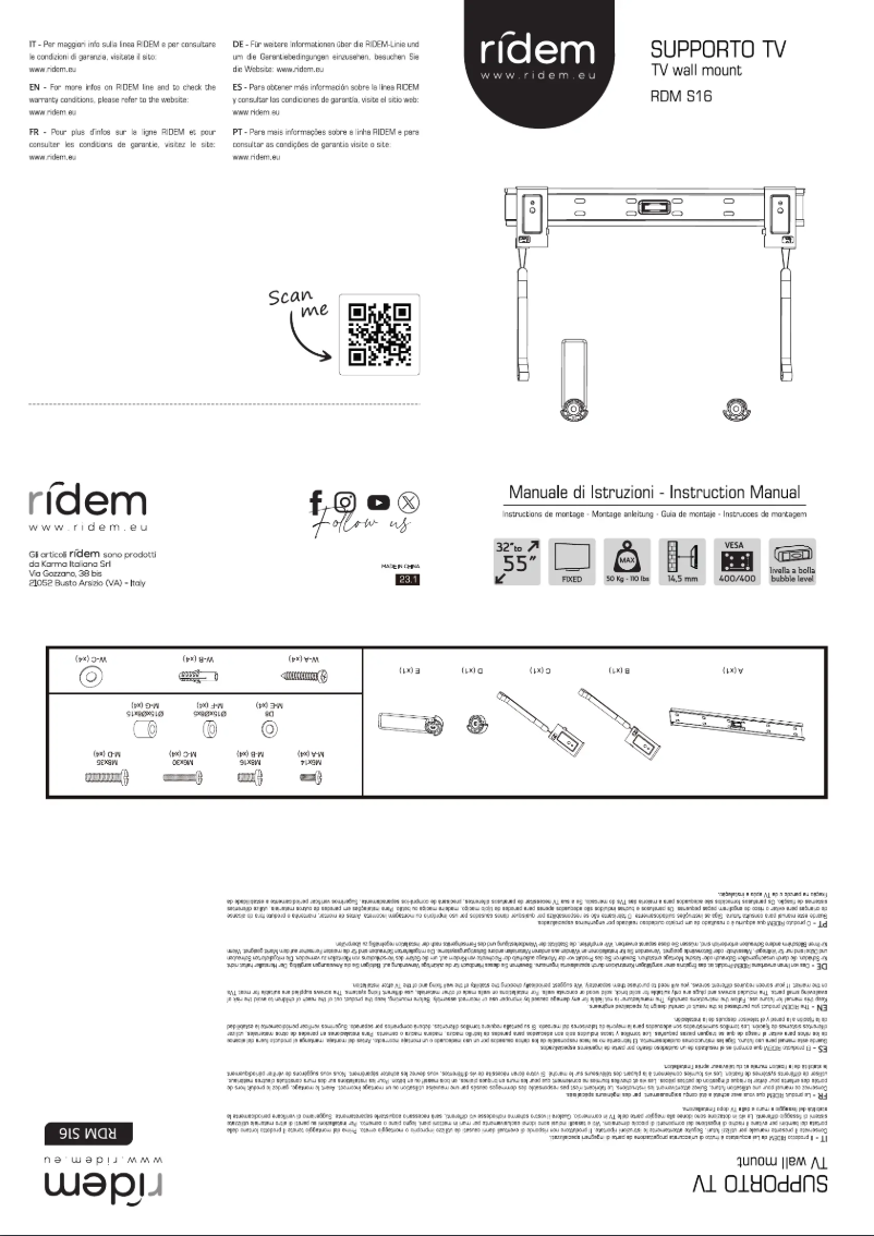 Page n°1 - Manuel utilisateur Ridem RDM S16