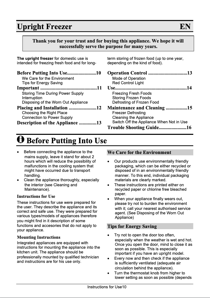 Page n°1 - Manuel utilisateur Gorenje RB3135W