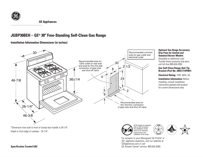 Image de la première page du manuel de l'appareil JGBP30BEHCT