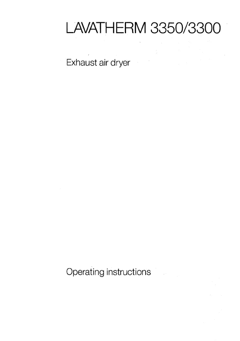 Image de la première page du manuel de l'appareil Lavatherm 3300