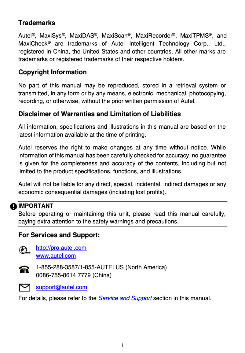 Page 1 de la notice Manuel utilisateur Autel AutoLink AL529