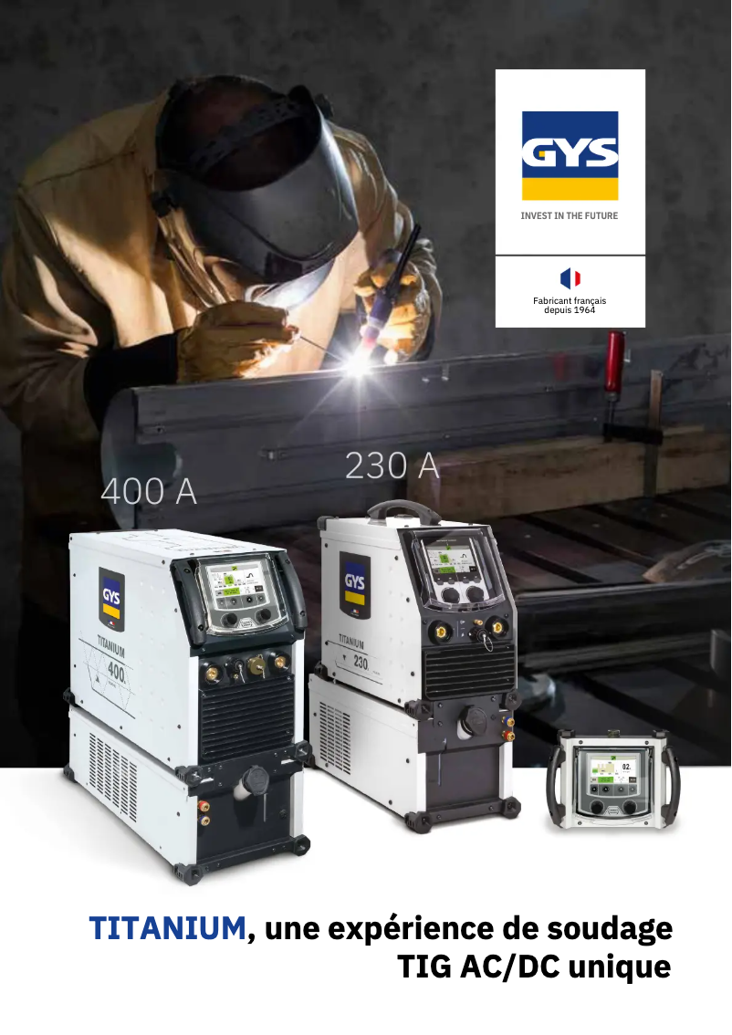 Page 1 de la notice Brochure GYS Titanium 230 AC/DC