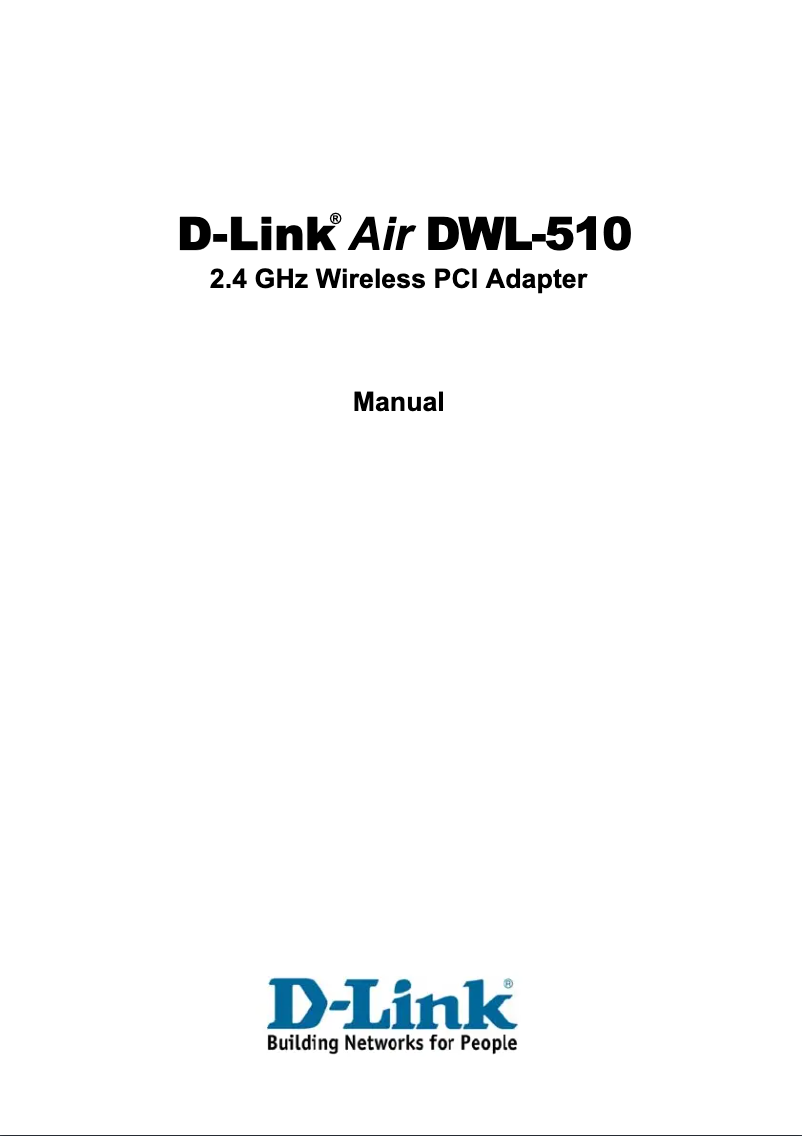 Page 1 de la notice Manuel utilisateur D-Link Air DWL-510