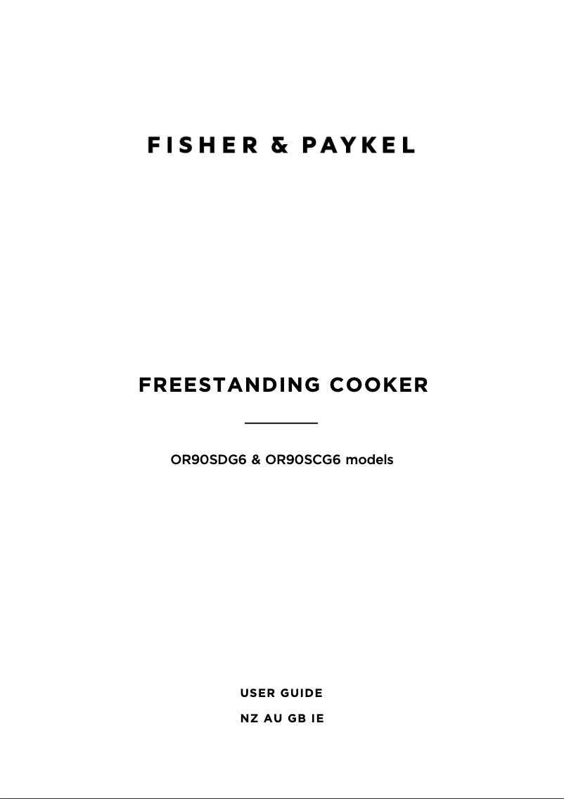 Page 1 de la notice Manuel utilisateur Fisher & Paykel OR90SCG6X1