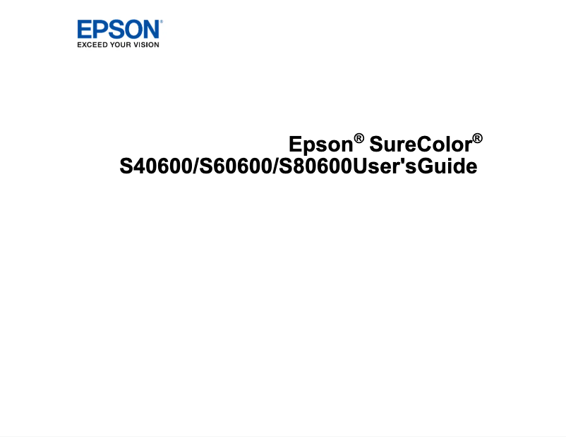Page 1 de la notice Manuel utilisateur Epson SureColor SC-S60600
