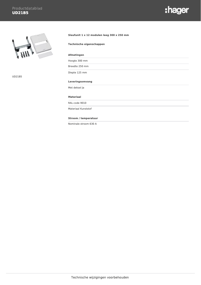 Page n°1 - Manuel utilisateur Hager UD21B5