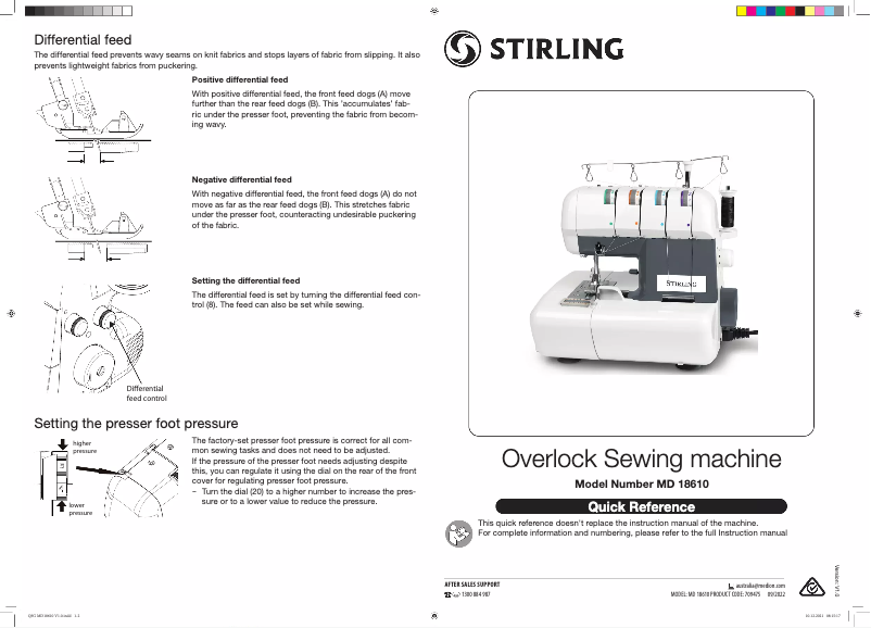 Page 1 de la notice Guide de démarrage rapide Stirling MD18610