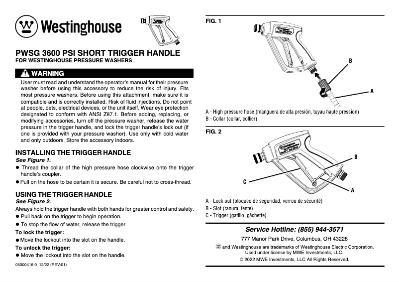 Image de la première page du manuel de l'appareil PWSG 3600 PSI