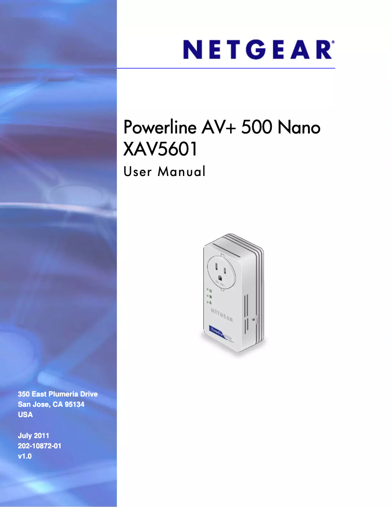 Page n°1 - Manuel utilisateur Netgear XAVB5601