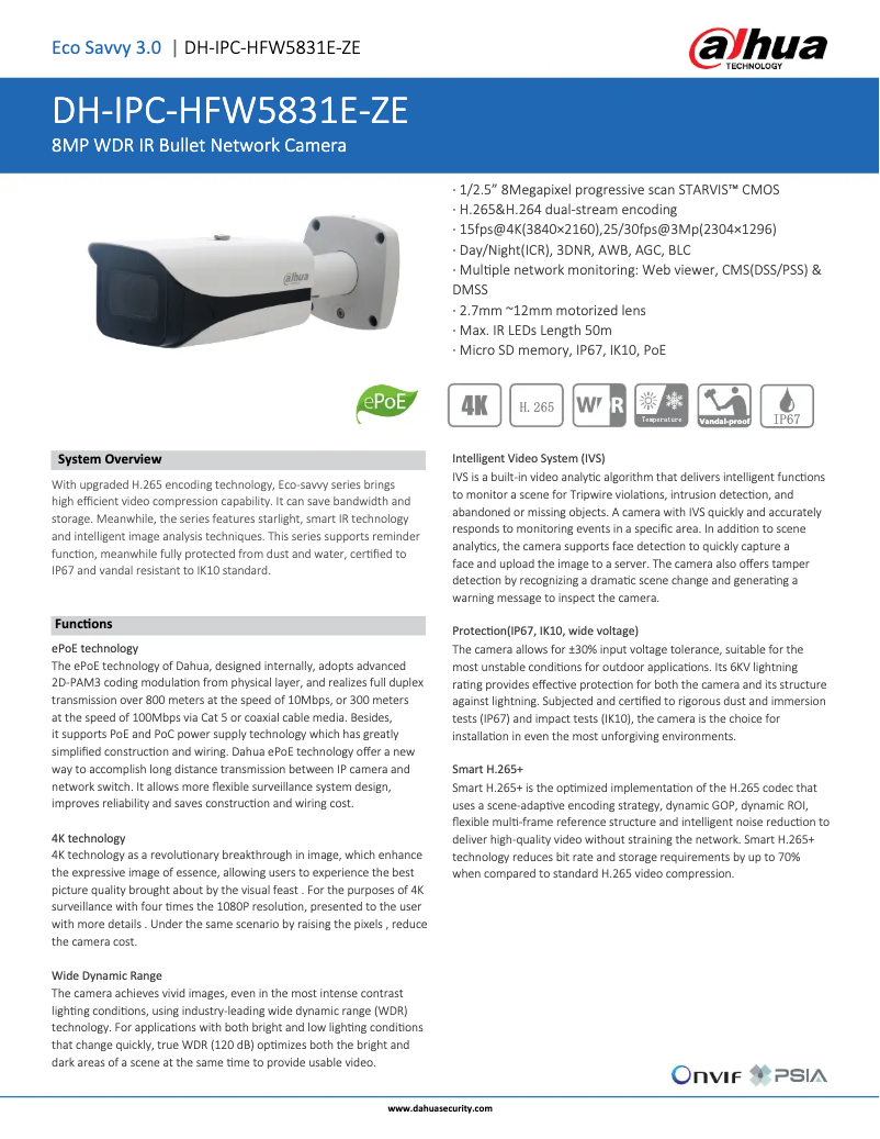 Image de la première page du manuel de l'appareil IPC-HFW5831E-ZE