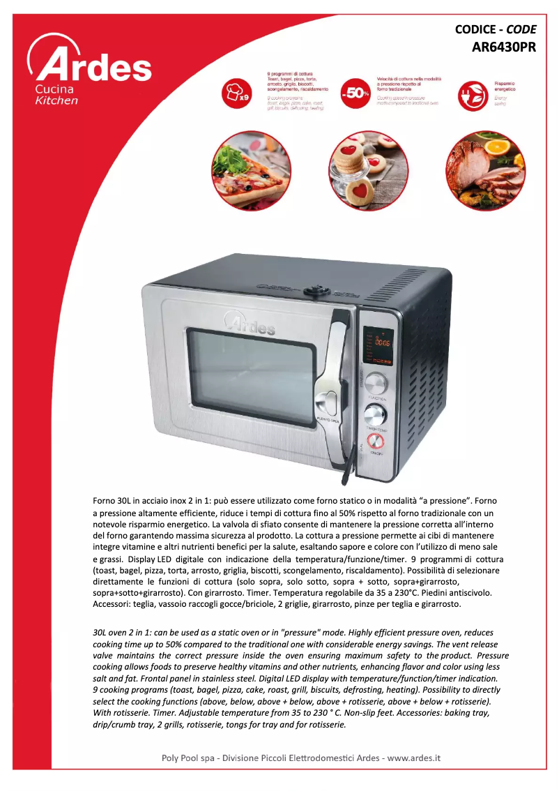 Page n°1 - Fiche technique Ardes AR6430PR