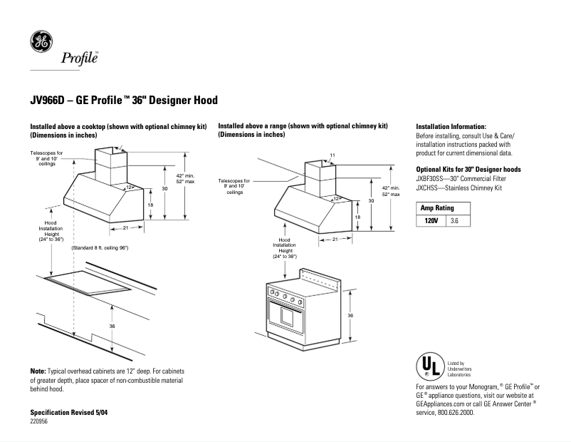 Imagen de la primera página del manual del dispositivo Profile JV966DS
