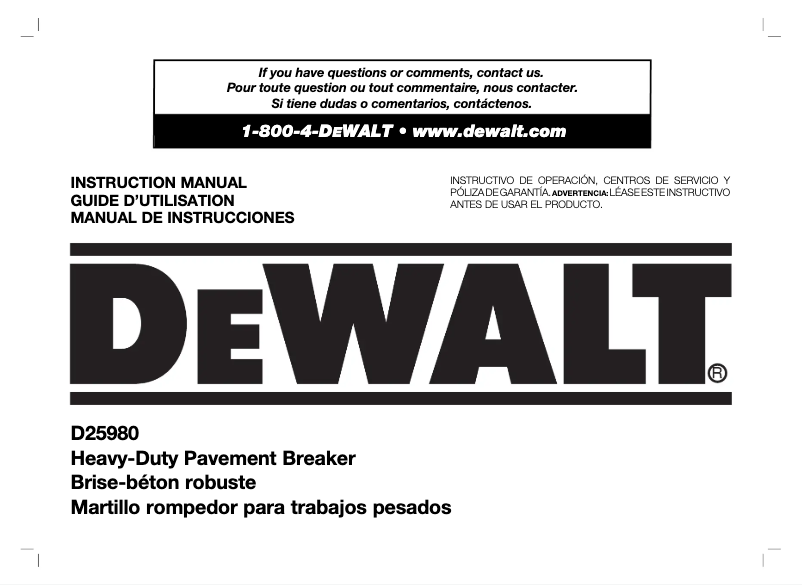 Página 1 del manual Manual de usuario DeWalt D25980KB