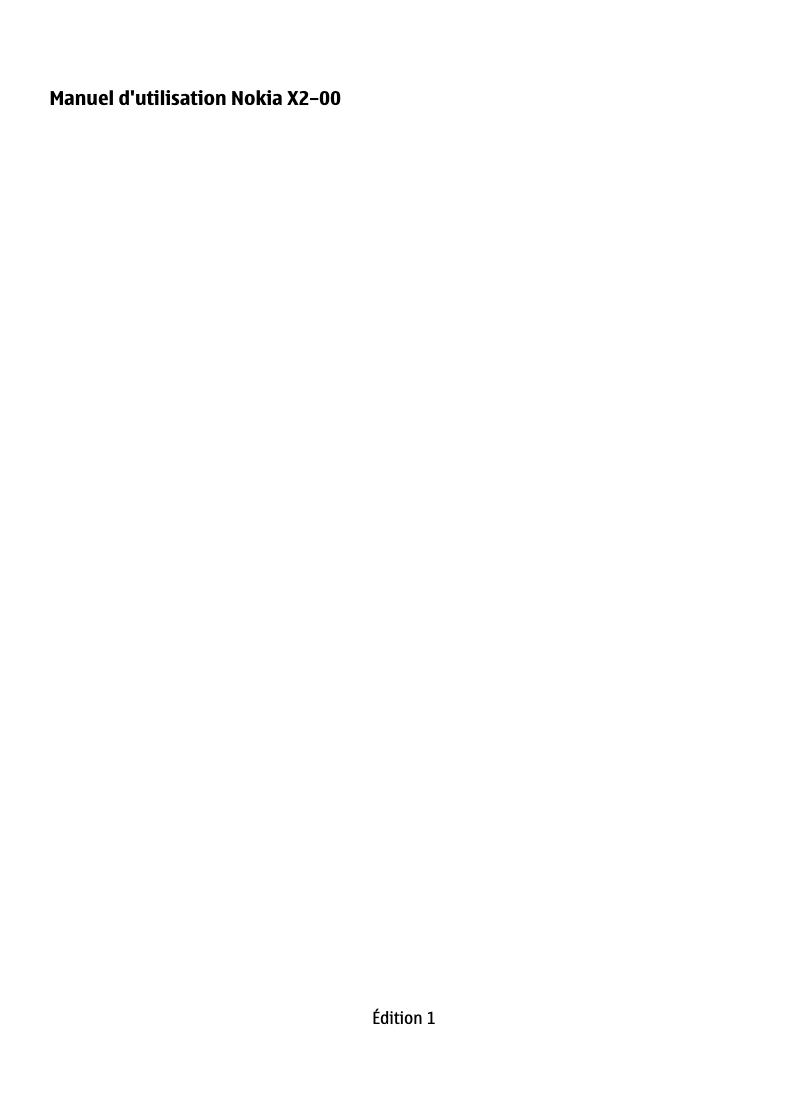 Página 1 del manual Manual de usuario Nokia X2