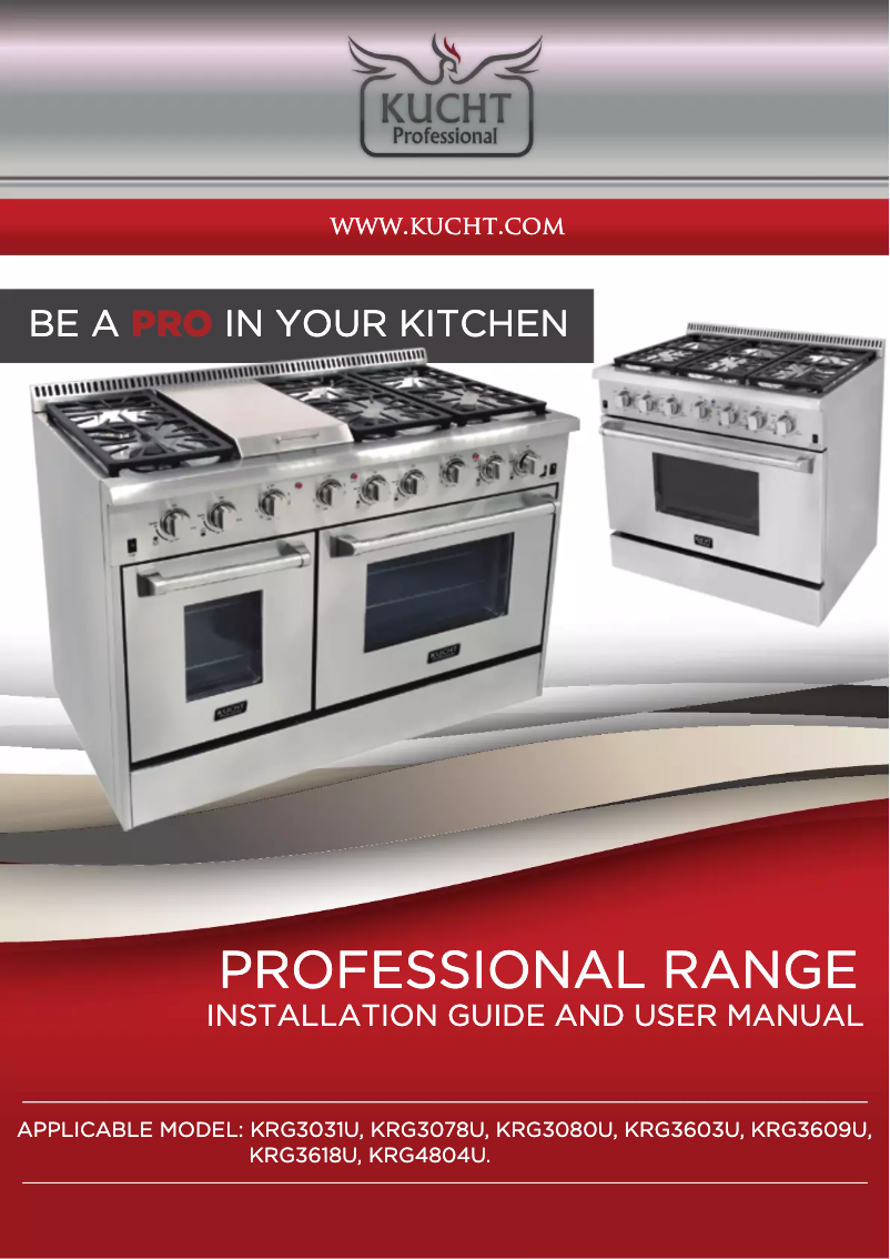Page 1 de la notice Manuel utilisateur Kucht KRG3080U