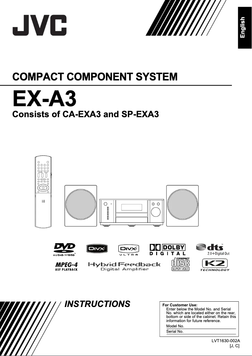 Page 1 de la notice Manuel utilisateur JVC EX-A3
