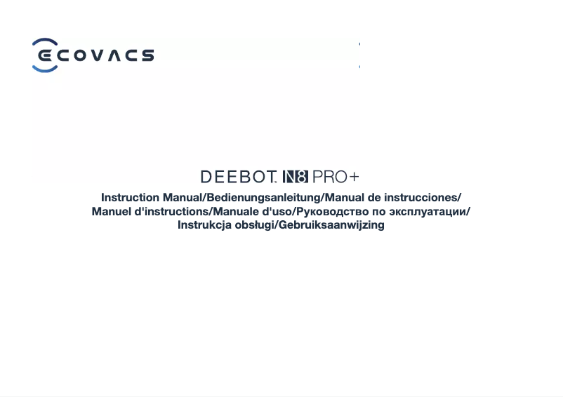 Image de la première page du manuel de l'appareil Deebot N8 Pro+