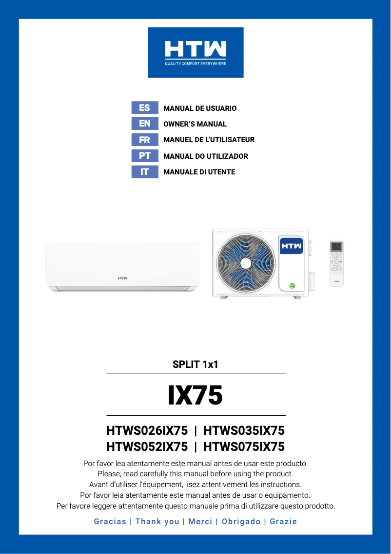 Page 1 de la notice Manuel utilisateur HTW IX75