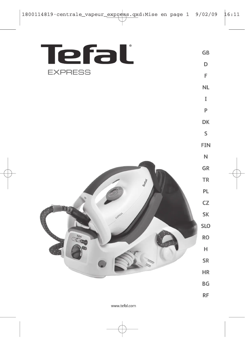 Page 1 de la notice Manuel utilisateur Tefal Express GV7120