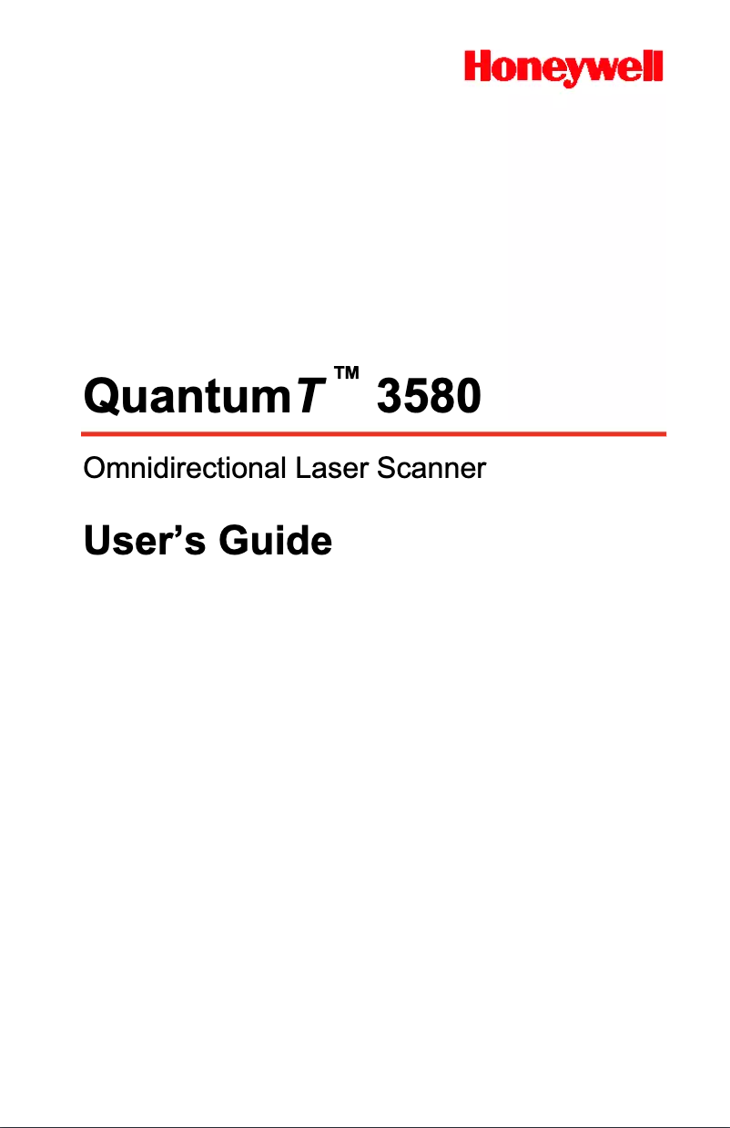 Page n°1 - Manuel utilisateur Honeywell QuantumT 3580