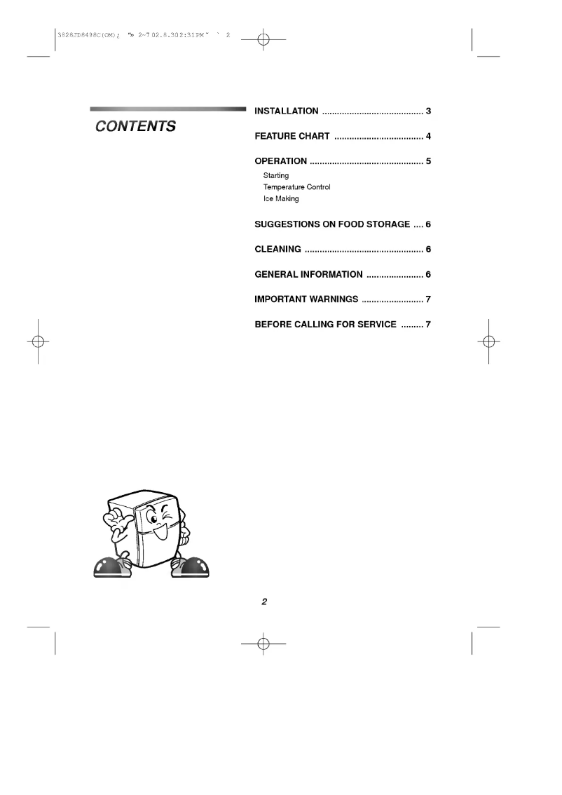 Image de la première page du manuel de l'appareil GC-051SNS