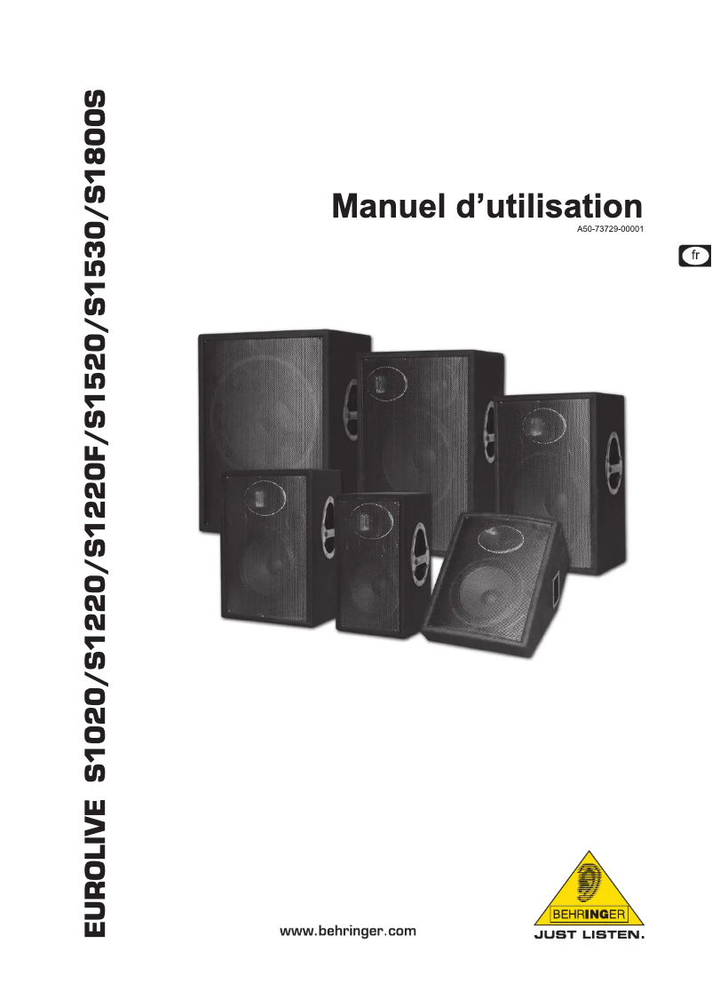 Page n°1 - Manuel utilisateur Behringer Eurolive S1800S