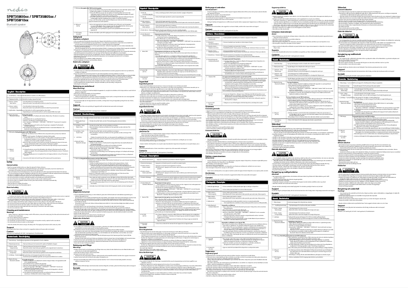 Page n°1 - Manuel utilisateur Nedis SPBT35810WT